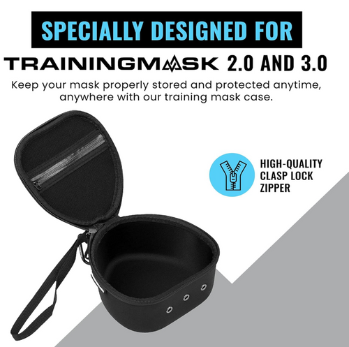 Máscara de entrenamiento Estuche duro con bolsa de cierre rápida, correas internas suaves para cualquier entrenamiento, cardiovascular y resistencia, fitness, resistencia a la respiración, correr