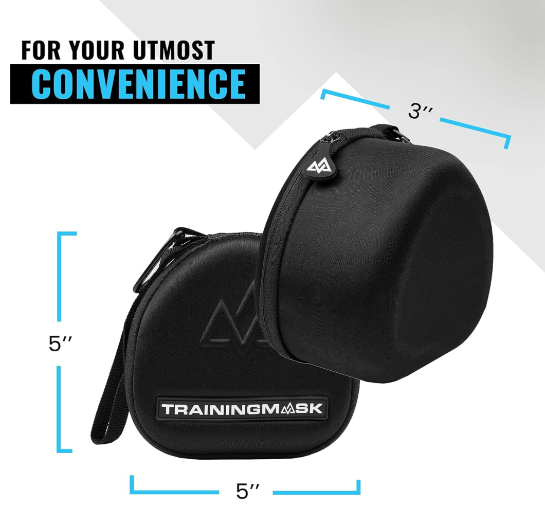 Máscara de entrenamiento Estuche duro con bolsa de cierre rápida, correas internas suaves para cualquier entrenamiento, cardiovascular y resistencia, fitness, resistencia a la respiración, correr
